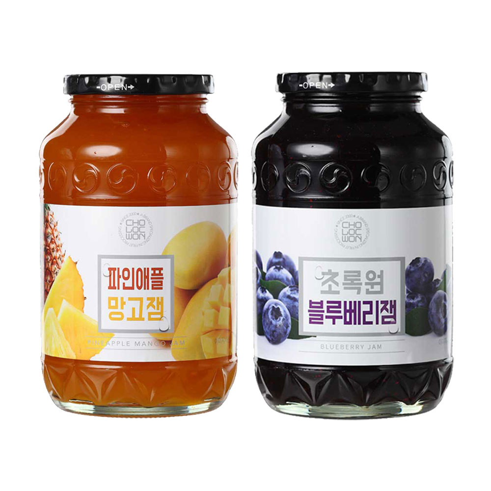 초록원 파인애플망고잼 1kg + 블루베리잼 1kg/과일잼 16,720원