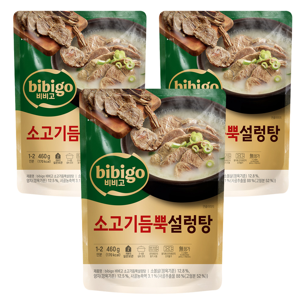 비비고 소고기듬뿍설렁탕, 460g, 3개 11,070원