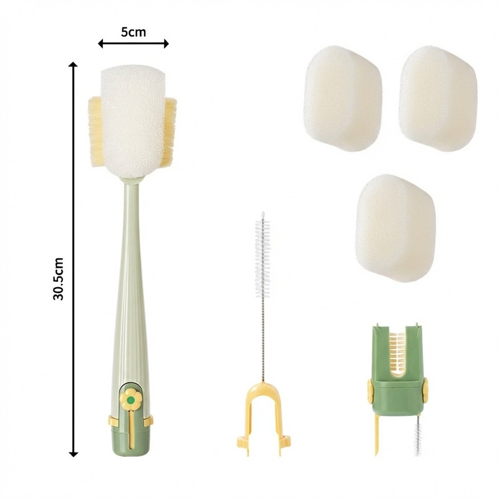 5 in 1 다기능 컵브러쉬 + 스펀지 리필 3개 포함, 그린, 1세트 5,900원