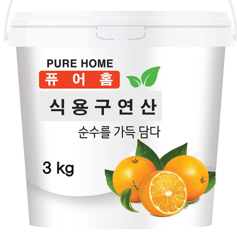퓨어홈 식용 구연산 (용기) 3kg /무수구연산100% 15,100원