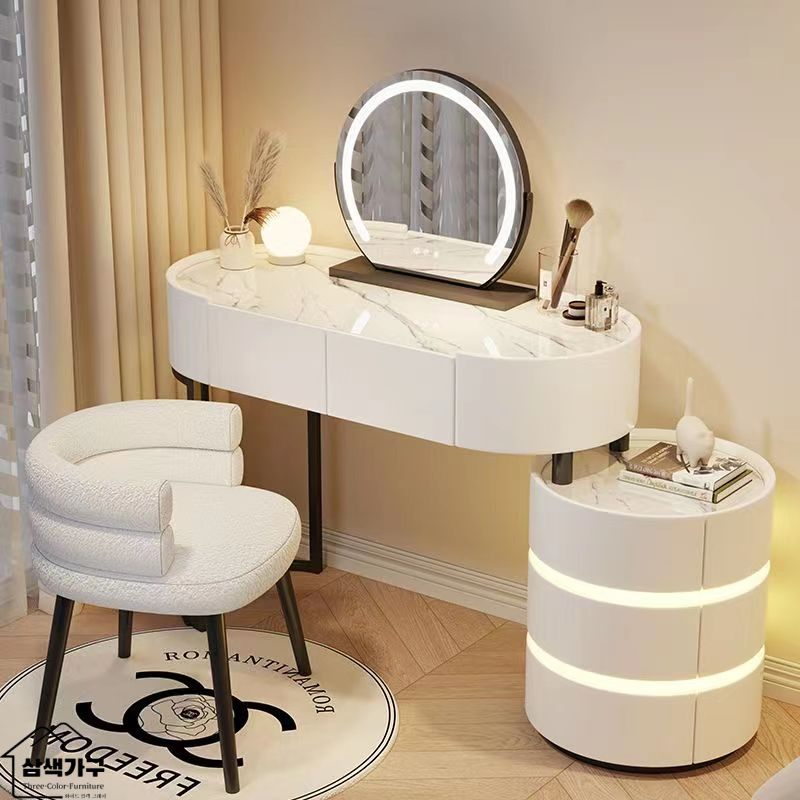 삼색가구 연예인 화장대 세트(화장대+LED스마트거울+수납장+의자) 좌식화장대 (3~9일 도착) YF-1758 375,000원