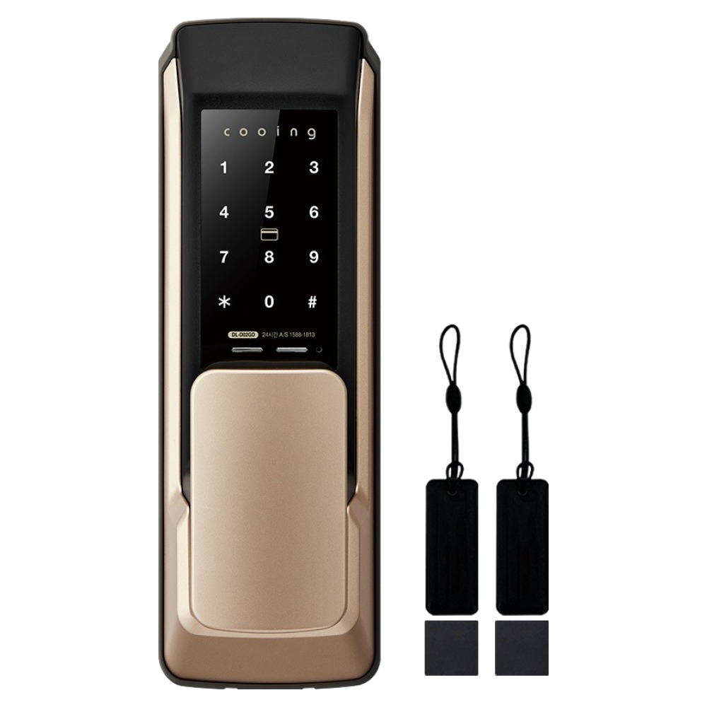 쿠잉전자 무타공 푸시풀 디지털도어락, DL-D02GD, 고객직접설치 99,000원