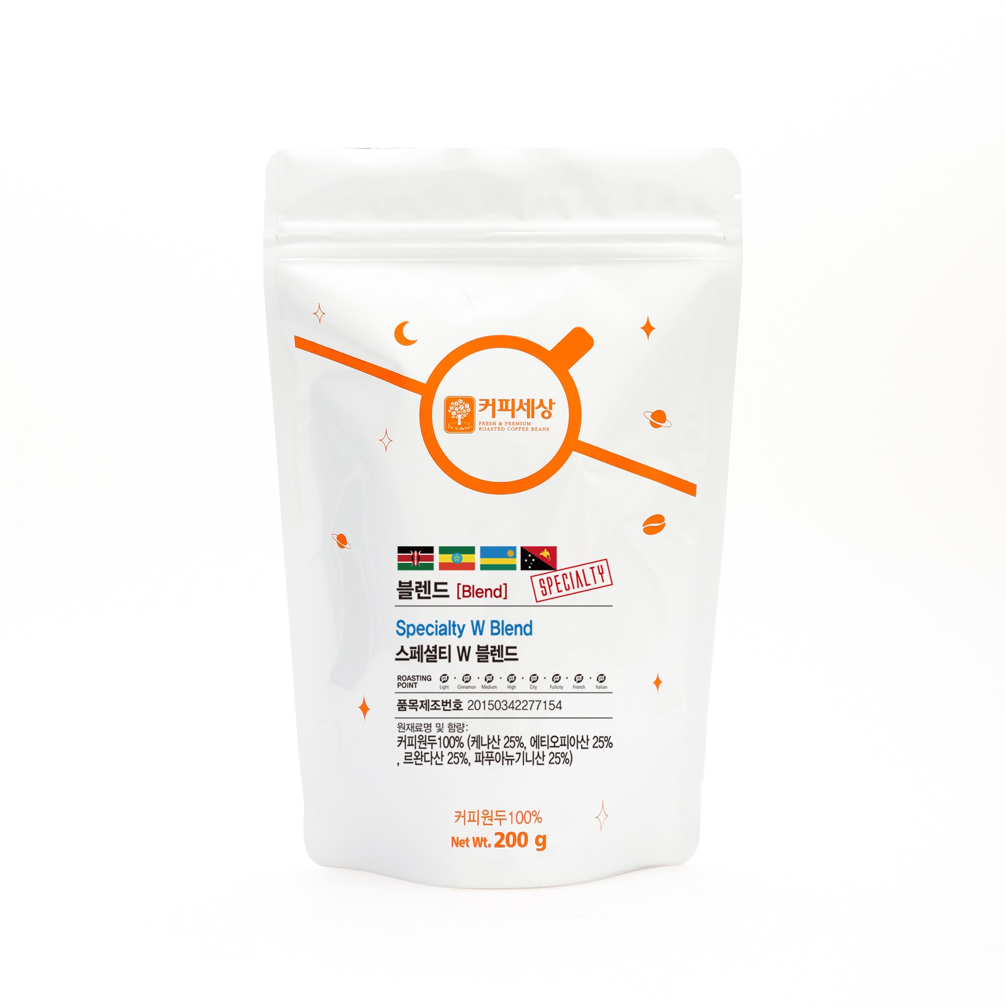 커피세상 스페셜티원두 스페셜티 W 블렌드, 200g, 1개, 홀빈(분쇄안함) 14,800원