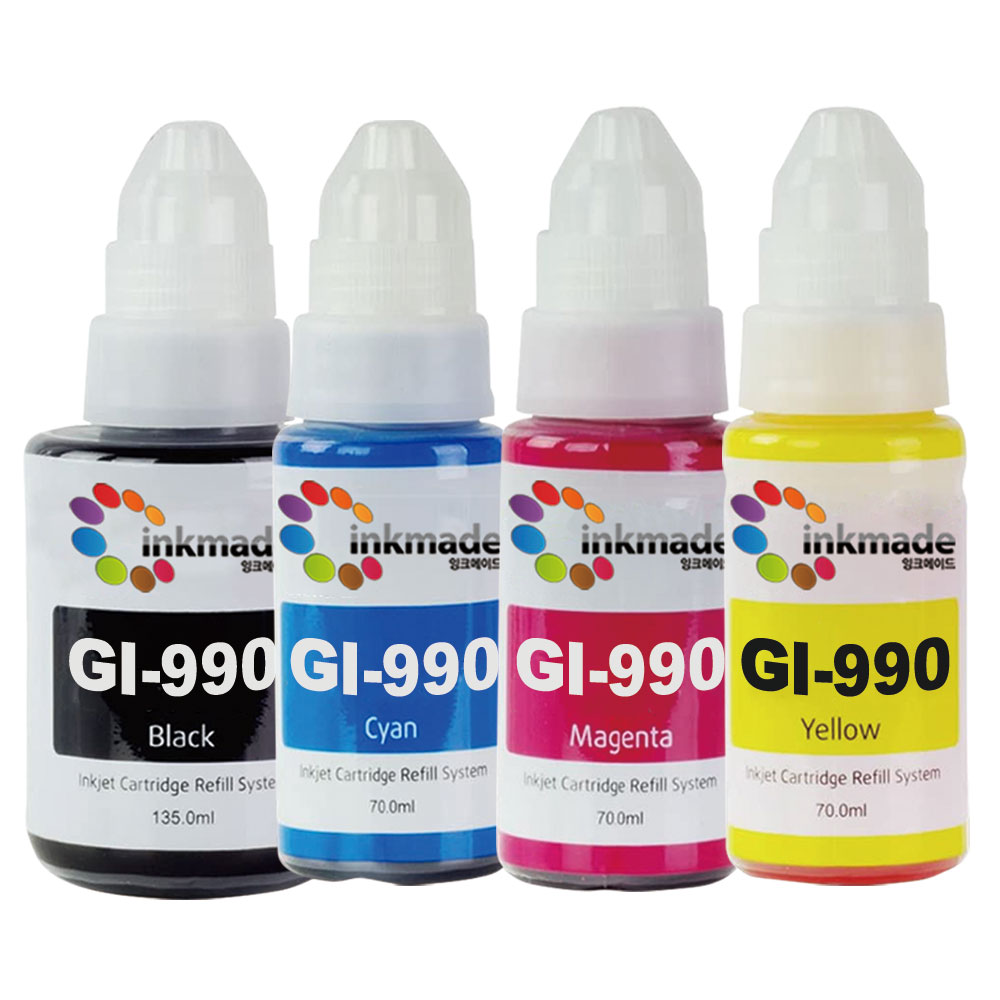 캐논 GI-990 호환잉크 4색세트 G3910 G3900 G2900 G4900 G2910 G3915 G3100 G1900 G4902 G4910 G1910 리필 7,790원