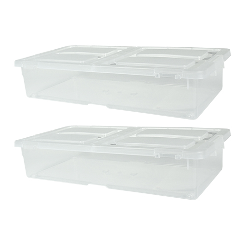 스페이스에디터 언더베드 리빙박스 40L, 투명, 2개 26,500원