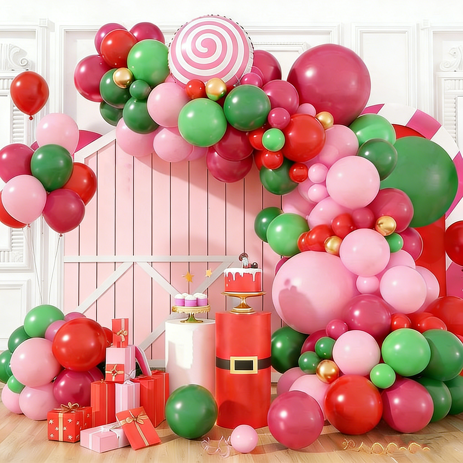 CEUQIESO 새해 아치 풍선, 새해 장식용 , 일반 이벤트 , 레드 시리즈 풍선 세트,총 133개 15,700원