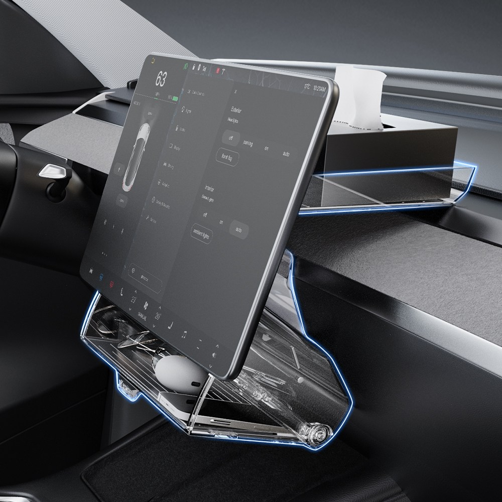 YZ 테슬라 모니터 스크린 아래 수납함 마그네틱 트레이 티슈 수납함 ETC 거치대 정리함 모델Y 주니퍼 프리미엄 악세사리 모델3 하이랜드 2026, 투명, 테슬라 37,900원