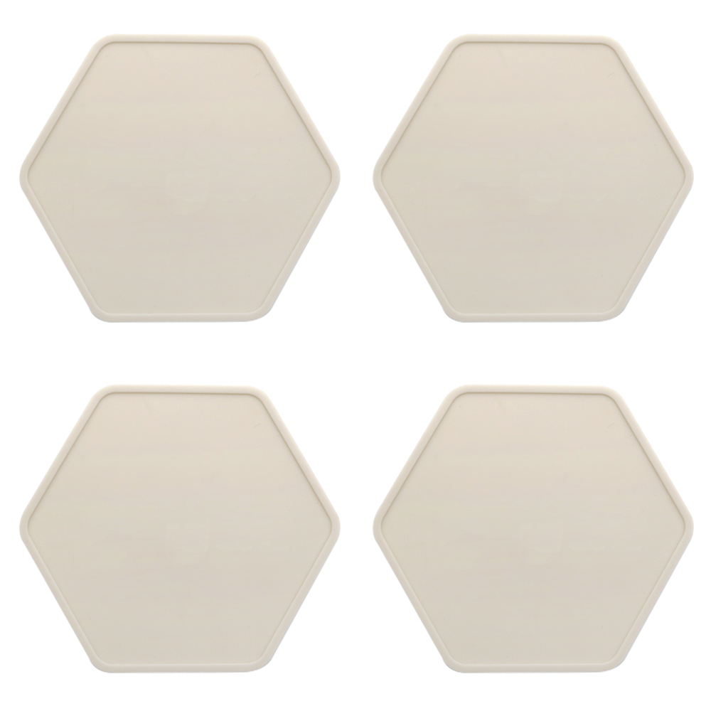 실리콘스토리 플래티넘 실리콘 모던 디자인 컵받침, 크림화이트, 4개 5,900원