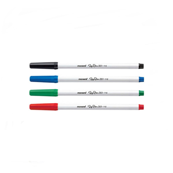 모나미 싸인펜 351 단색(12자루) 흑 적 청 녹(수성펜), 적색 2,900원