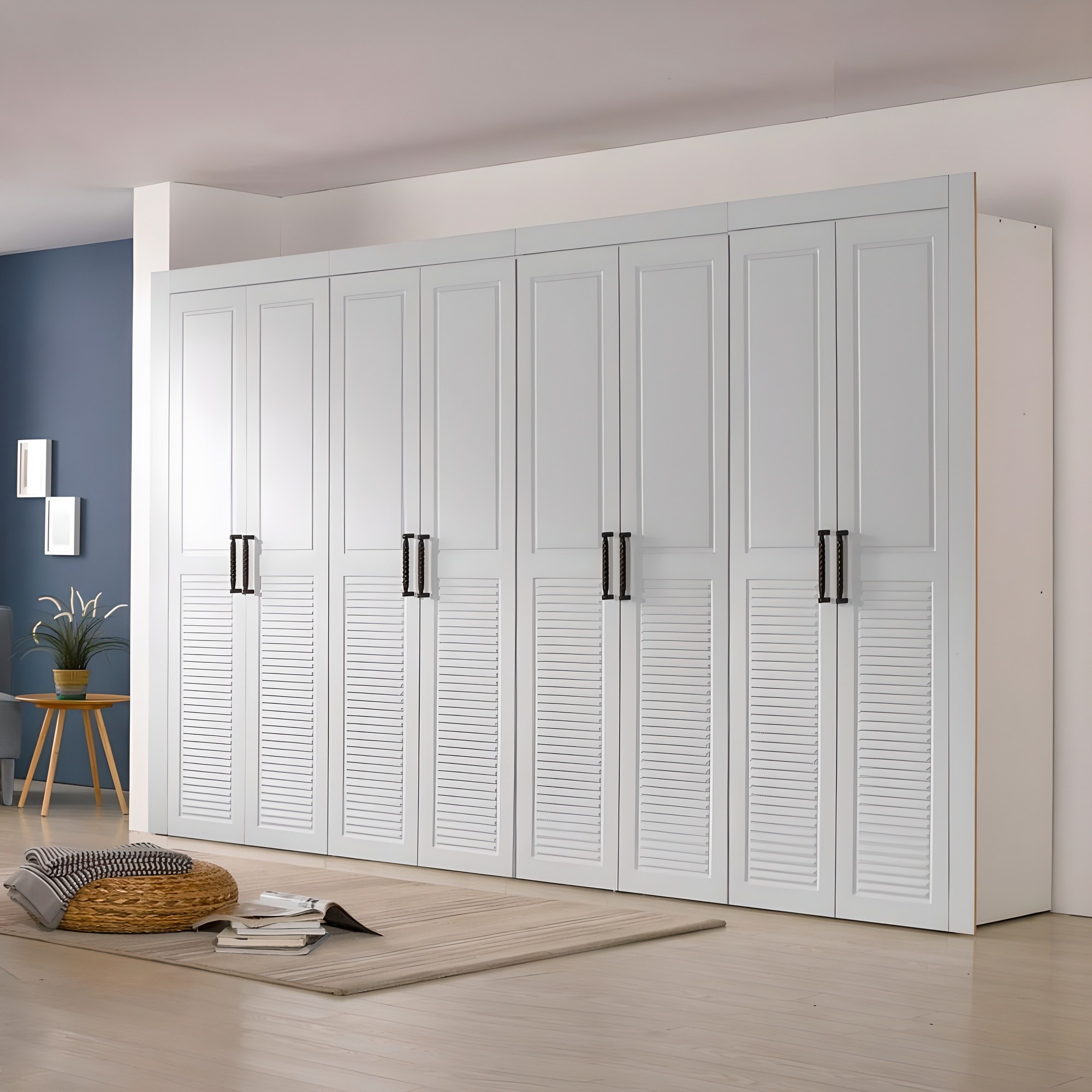 국내제작 직접배송 키높이 하프루바 긴문형 3240mm 장롱 침실가구 안방가구 신혼가구 옷장, 화이트 439,900원