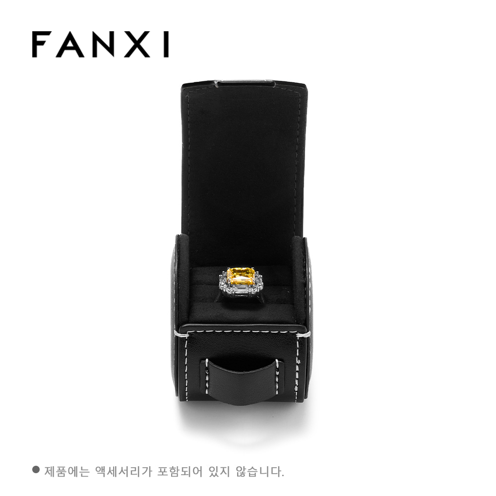 FANXI 여행용 커플 반지 케이스/시계 상자 PU가죽 반지 가방 여행용 고급 시계가방 2구 커플반지 상자 다기능 휴대용 시계 가방 가족 손목시계보관함 반지 보관함 정리함, 1개, B02502반지 가방,블랙 28,000원