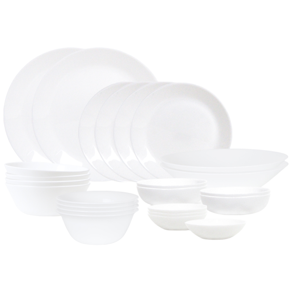 바칠레 그라나다 내열강화유리 4인24P 그릇세트 밀크글라스, 화이트, 8종, 1세트 58,900원