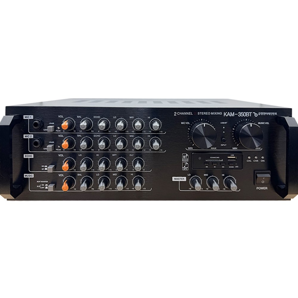 금영 노래방용 300W 2체널 파워믹싱 앰프 KAM-350BT 업소용 블루투스/USB/MP3, KYSM, BLACK, KAM-350BT 195,000원
