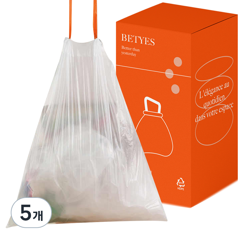 베티에스 끈 달린 자동개폐 간편 분리배출 재활용봉투 60p, 5개, 50L 83,100원