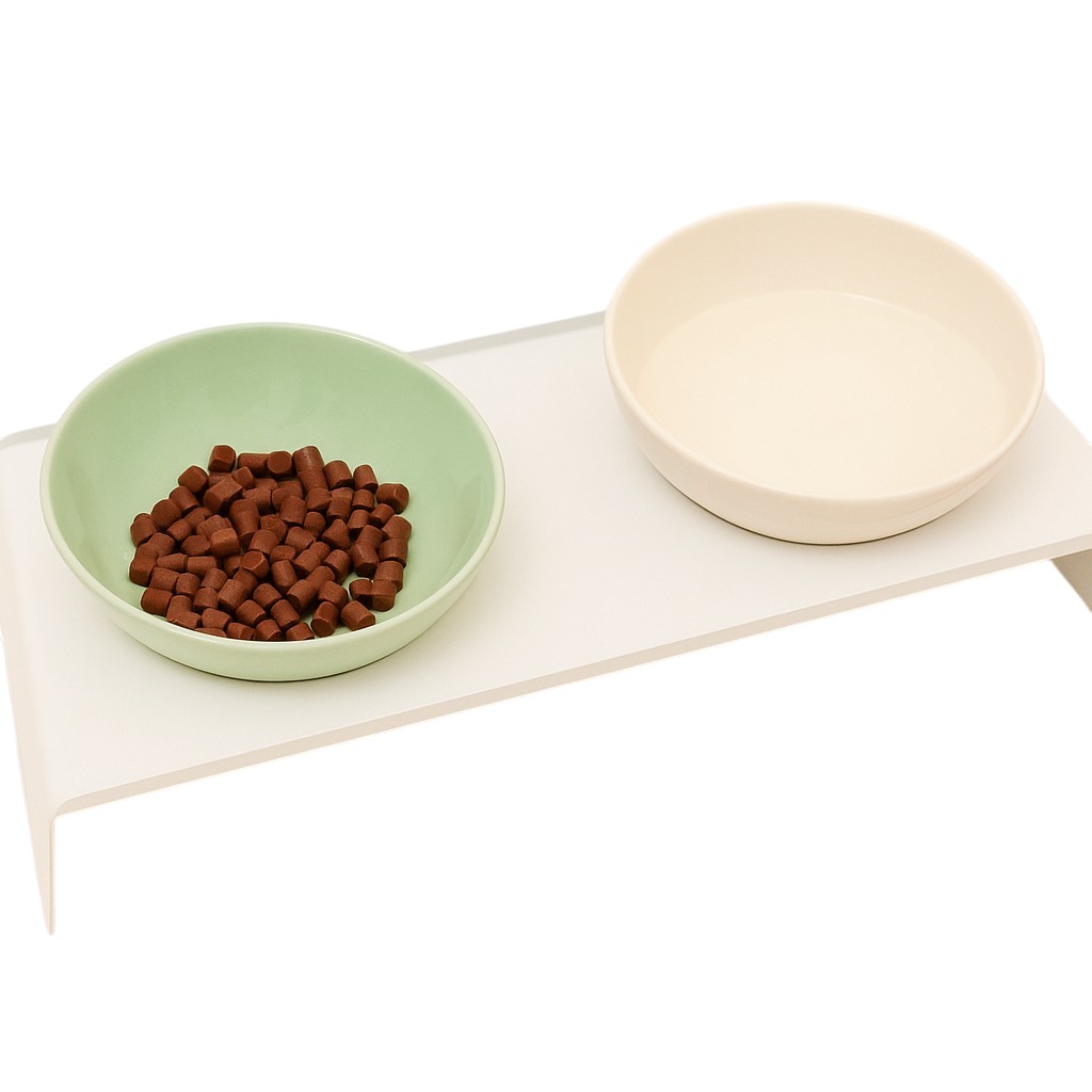 무더니즈 강아지 고양이 밥그릇 세라믹 식기 2구, 1개, 아이보리+그린 36,900원