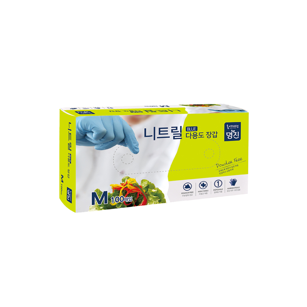 홈에디션명진 다용도 니트릴장갑 무분말 일회용 요리용 작업용 8,770원