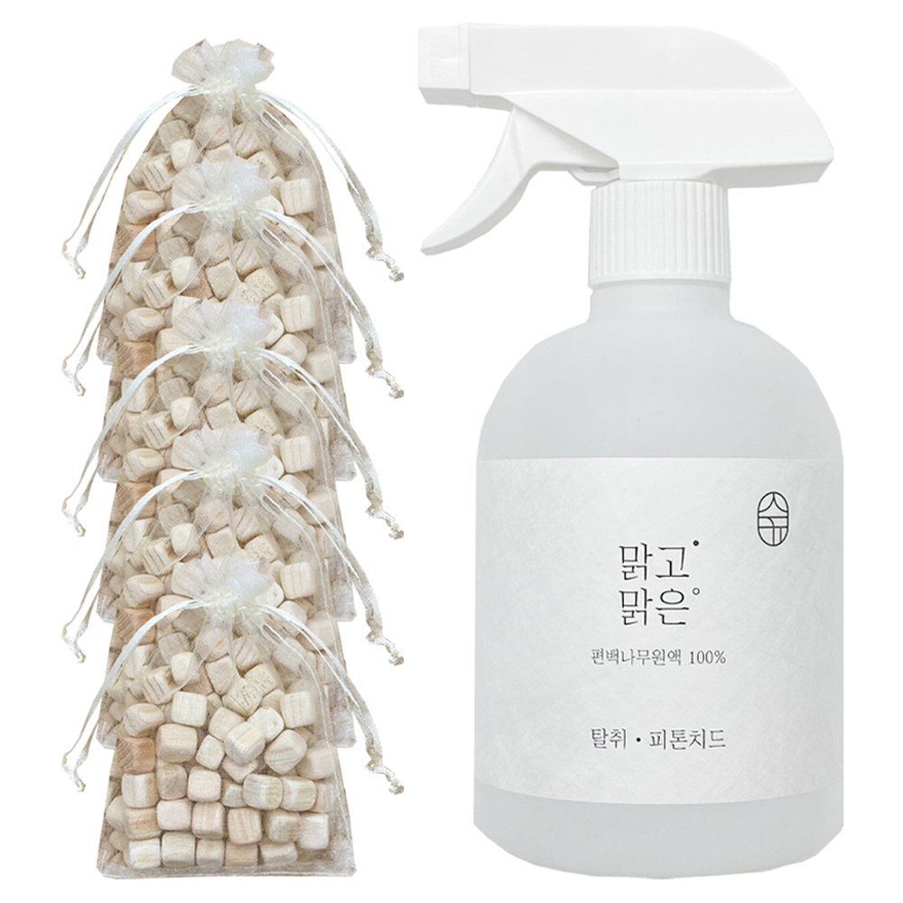 온다숲 맑고 맑은 편백 탈취 스프레이 500ml + 편백큐브 50g 5p 세트 38,500원