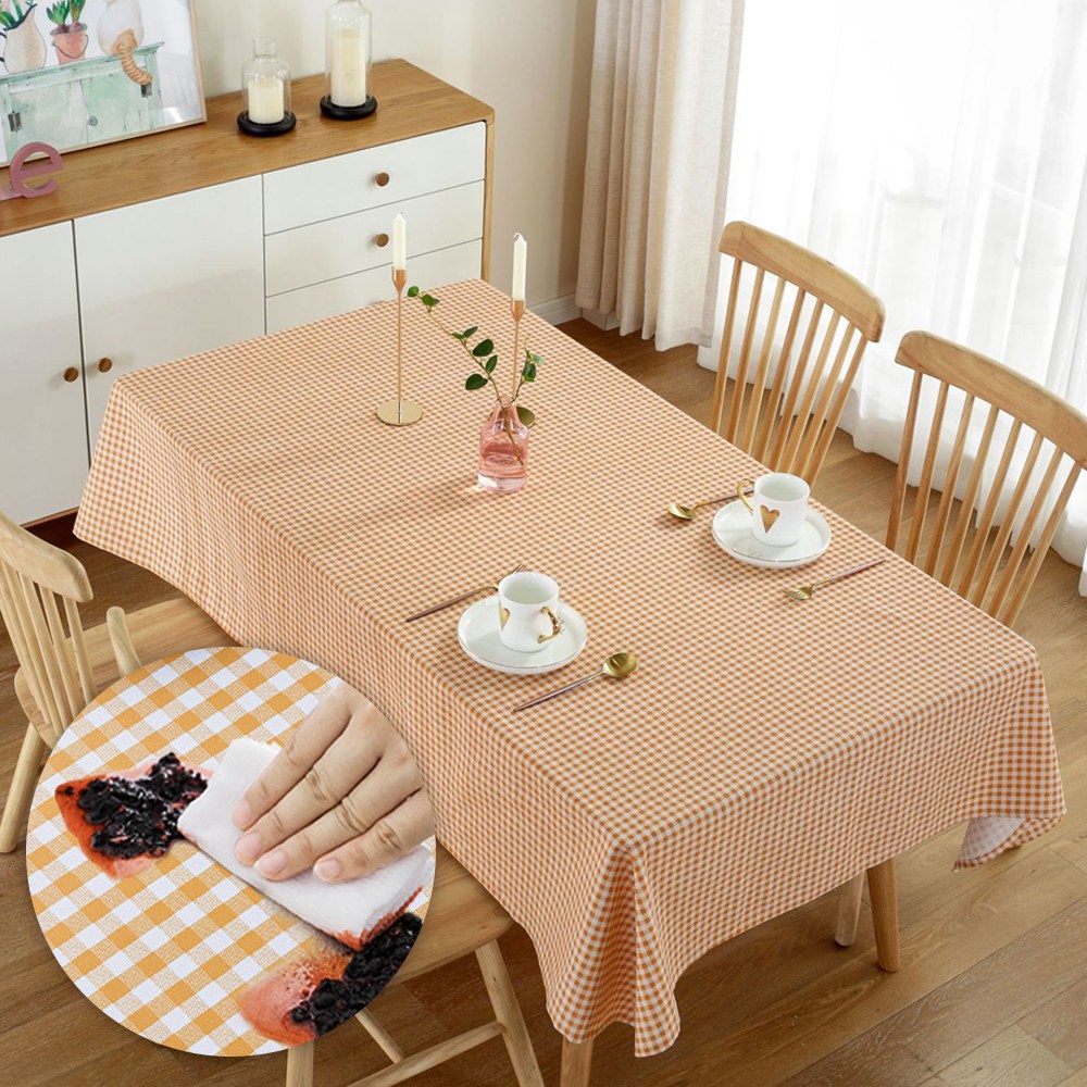 에스와이씨 방수 PVC 북유럽풍 체크 식탁보, 6인(220*140), 블루, 1개 15,810원
