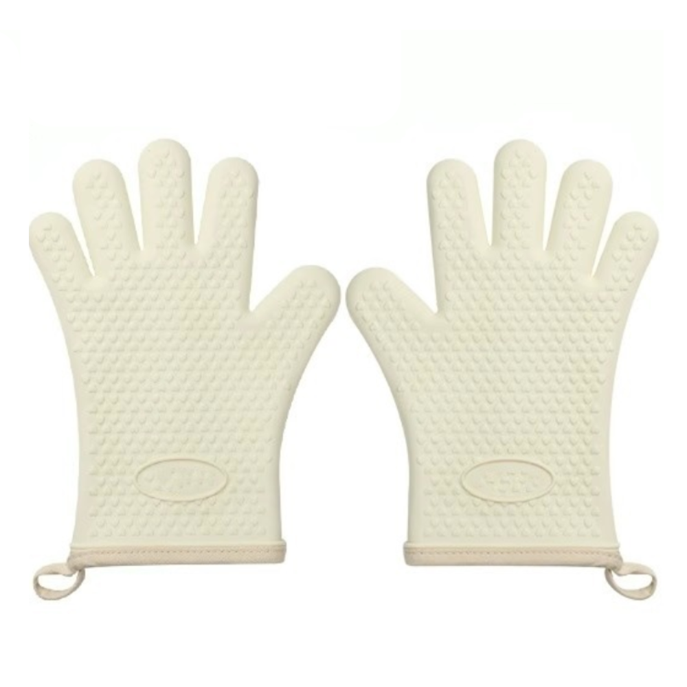 위시피키 내열 미끄럼방지 실리콘 오븐장갑, 1세트, 베이지 손가락형 10,100원