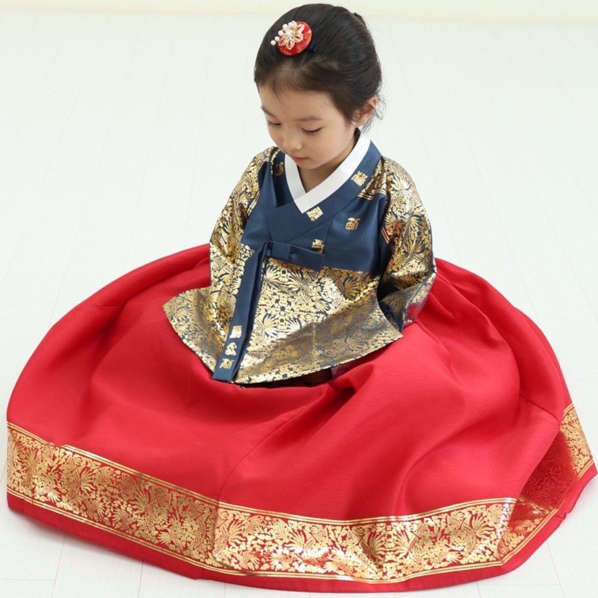 다올 금박 곤색당의 여아한복 (백일~10호) 어린이 키즈 돌잔치 유아 아동한복 91,000원