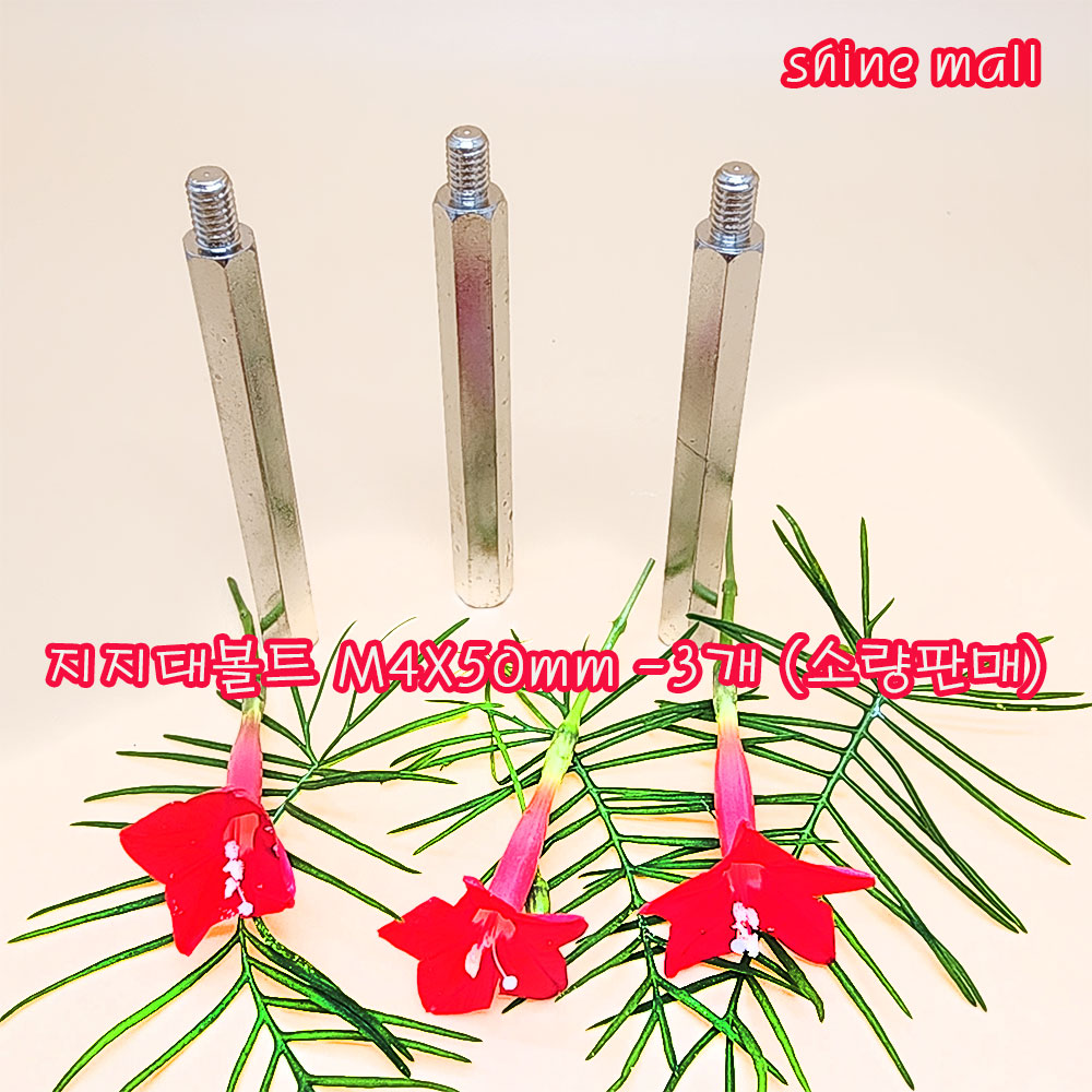 (2+1)  M4 스틸육각 지지대볼트 M4x50mm-3개 무료배송/소량 낱개 대량주문가능 4,000원