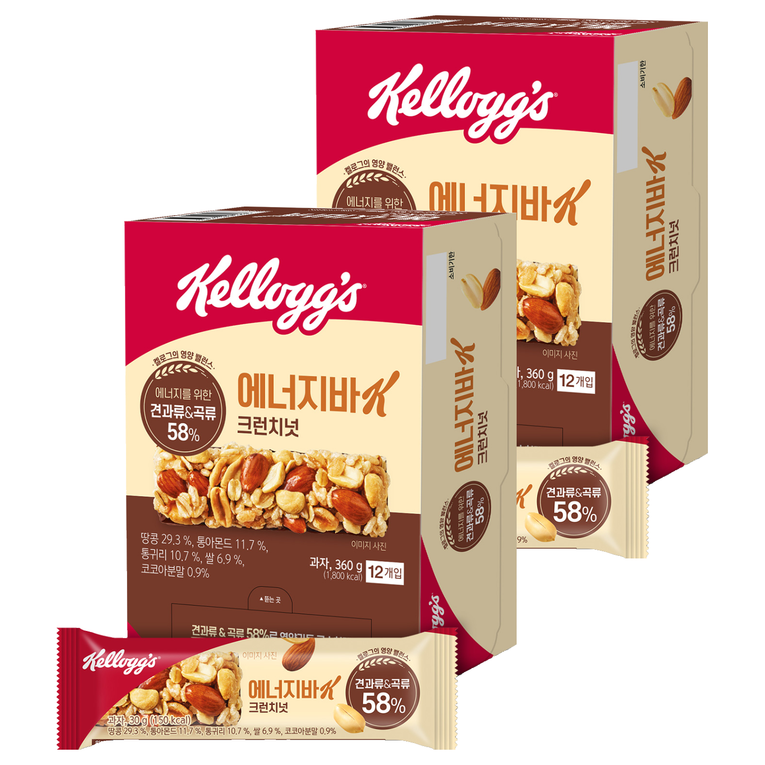 켈로그 에너지바K 크런치넛, 360g, 2개 25,480원