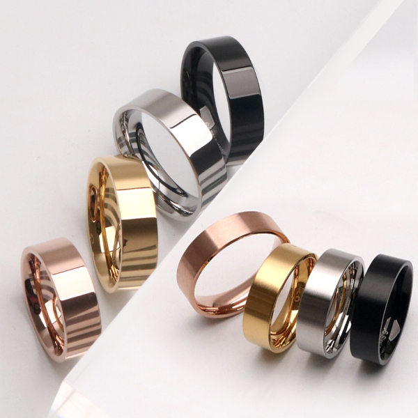 R0327 써지컬스틸 6mm 유광 무광 슬림 심플 민자 반지 우정 커플링 7,870원