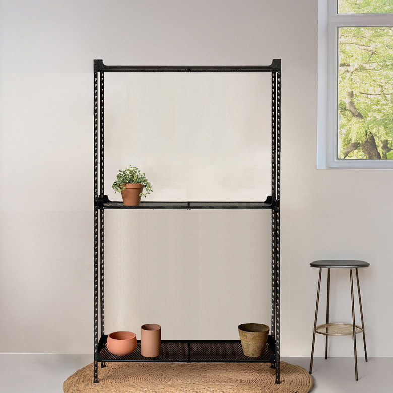 아임랙 철제 화분선반 슬림랙 + 휨방지 보강대 3p 1000 x 400 x 1800 mm, 무드블랙, 3단 123,470원