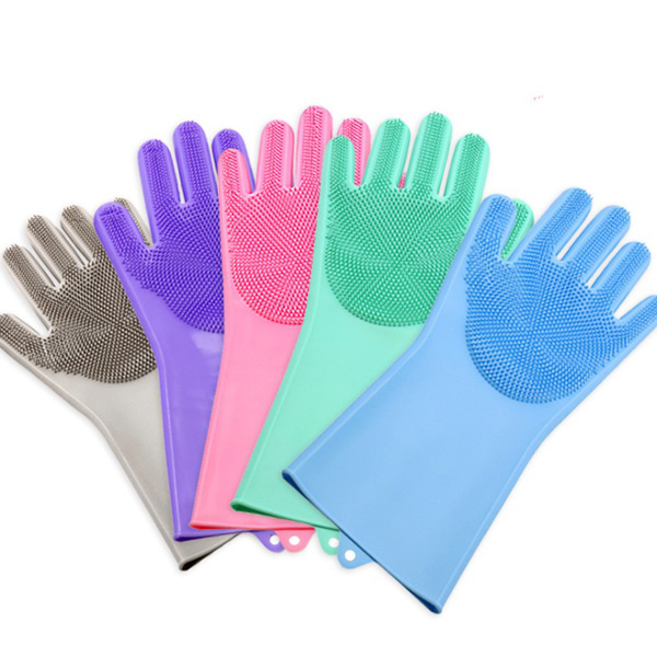 실리콘 미끄럼방지 수세미가 따로 필요없는 주방용 고무장갑, 1개, 수세미장갑(블루) 4,840원