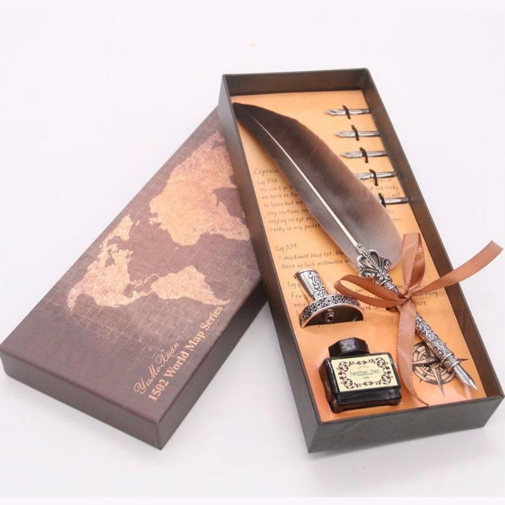 해리포터 클래식 깃털펜 캘리그라피 만년필 선물세트 딥펜, 레드 19,000원