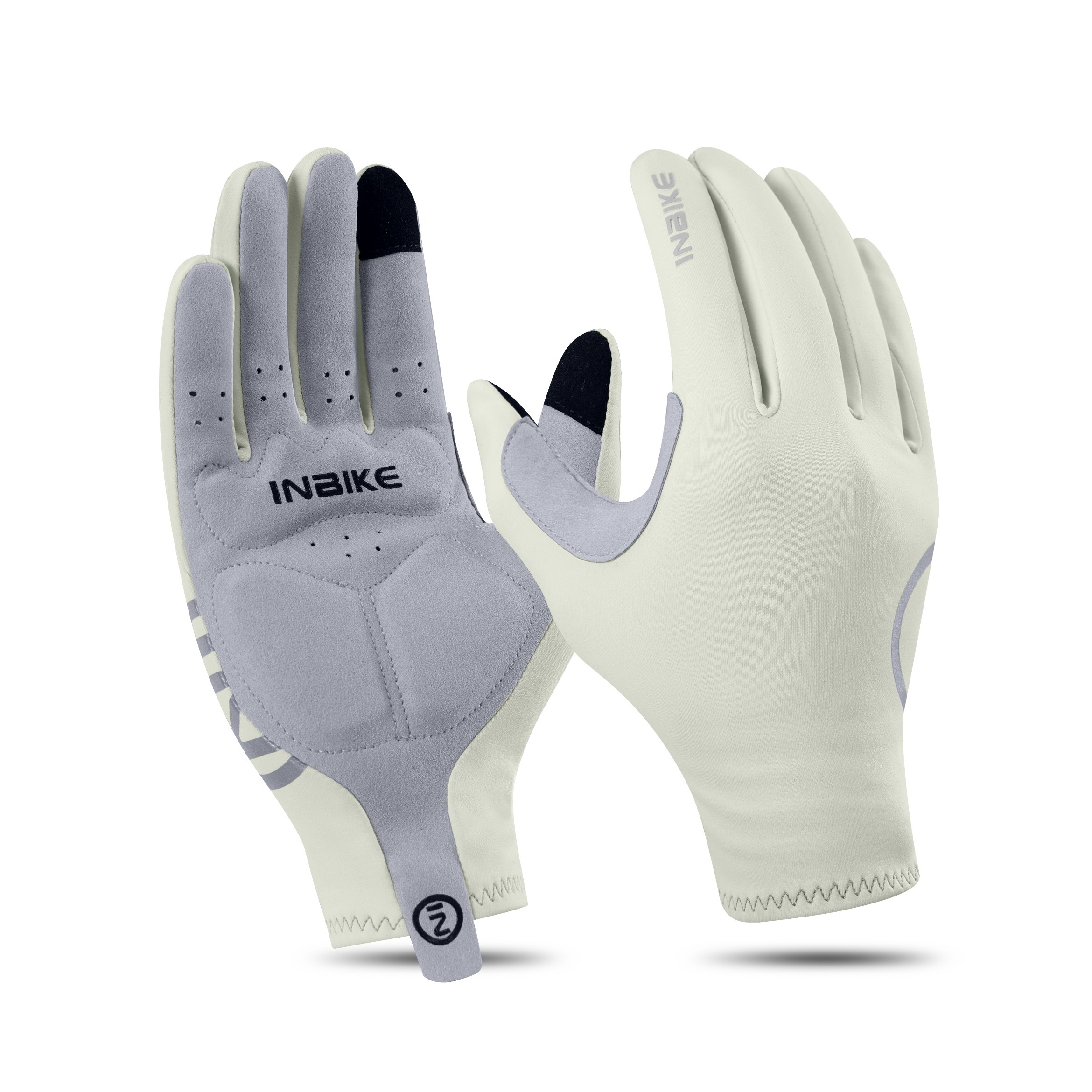 INBIKE 자전거 장갑 겨울용 2핑거 터치스크린 방풍 보온 통기성 미끄럼 방지 러닝 사이클링 스키 레저용, 1세트, Beige 29,000원