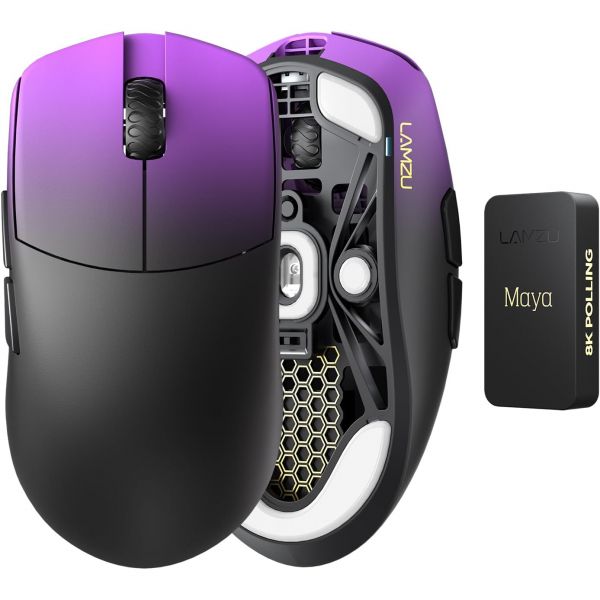 람주 마야 챔피언 에디션 무선 게이밍 마우스 초경량 45g 광학 스위치 골든 TTC 방진 인코더 Pixart PAW 3950 IC 8K 호환 PCMac 호환퍼플 섀도우 254,600원