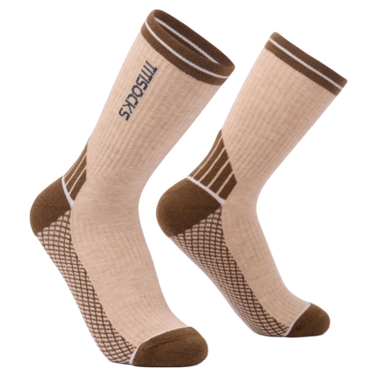 TITISOCKS 메리노 양모 양말, 남녀 공용 편안하고 따뜻함 냄새 억제 및 통기성 적합 등산 하이킹 스키 야외 스포츠용 양모 양말 선물용 박스 포장, 4개,   카키 41,000원