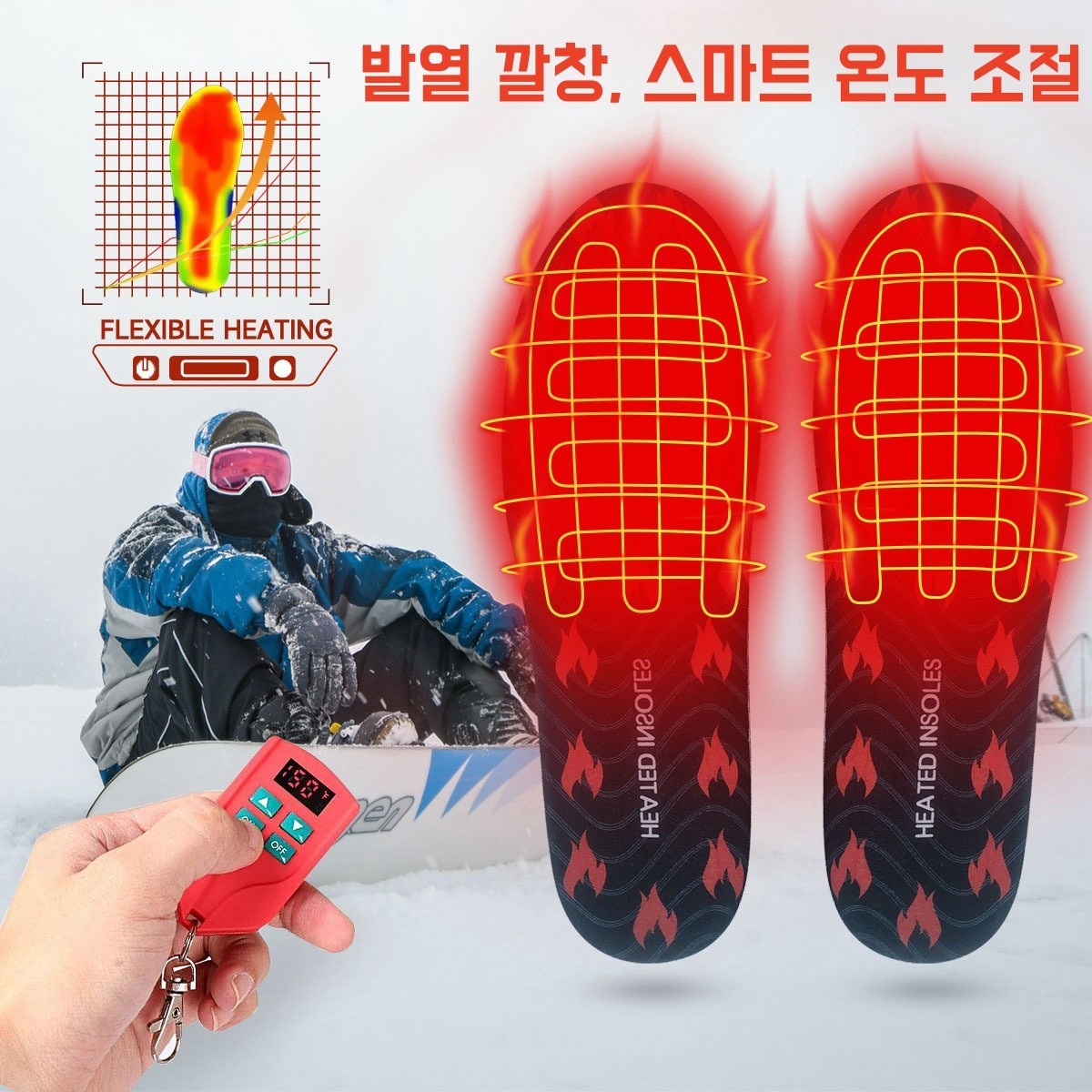 Apnoo 충전식 발열깔창 전기온열 깔창 발난로 USB 충전 발열깔창 세척 가능 온열 깔창 온열깔창 겨울신발 등산 낚시 깔창 74,900원