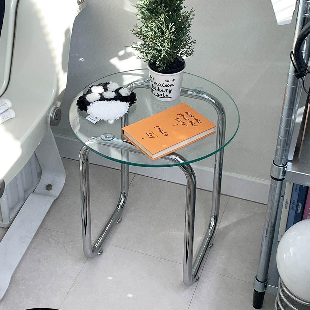 [당일발송]체리브 강화유리 원형 협탁 소파 사이드 테이블 53,500원