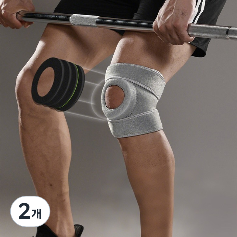 Giwalk 무릎보호대 관절 통증 완화 헬스 등산 축구 배구 농구 스포츠용, 그레이, 2개 23,900원