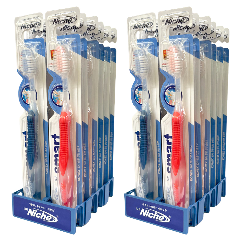 니치 스마트 미세모 칫솔 랜덤발송, 24개, 1개입 19,300원