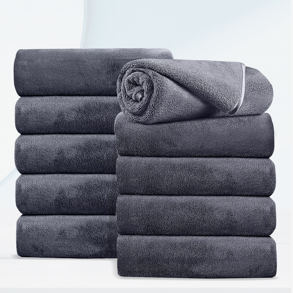 FASEN 수건 이탈리아 5성급 호텔수건 200수 코마사 타올 먼지없는수건, 다크그레이, 10개 34,100원