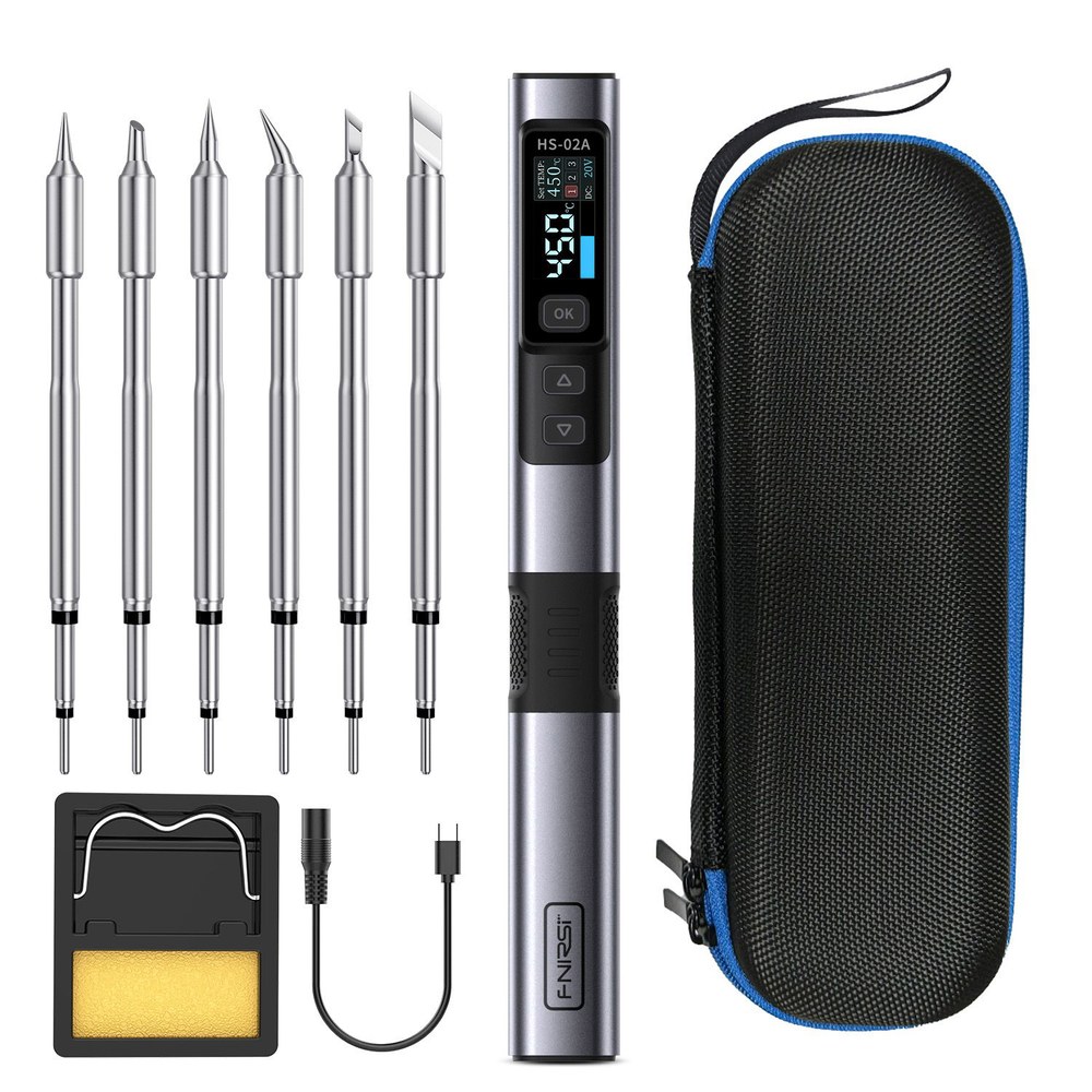 FNIRSI HS 02 스테이션 조절 450 휴대용 납땜 용접 100 다리미 100W t12 가능 온도 24V 도구 PD 84,100원