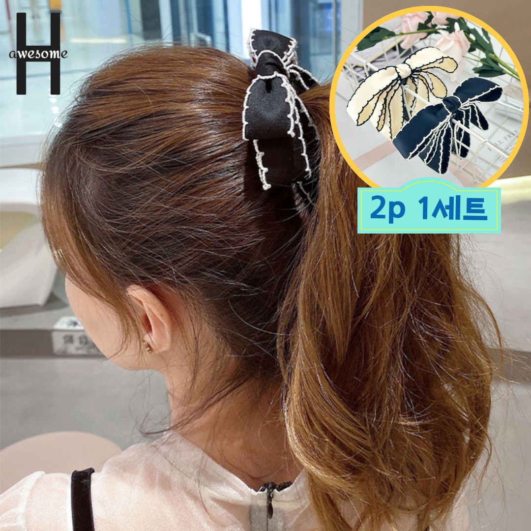 어썸H 리본 바나나핀 올림머리 포니테일 집게핀 10,900원