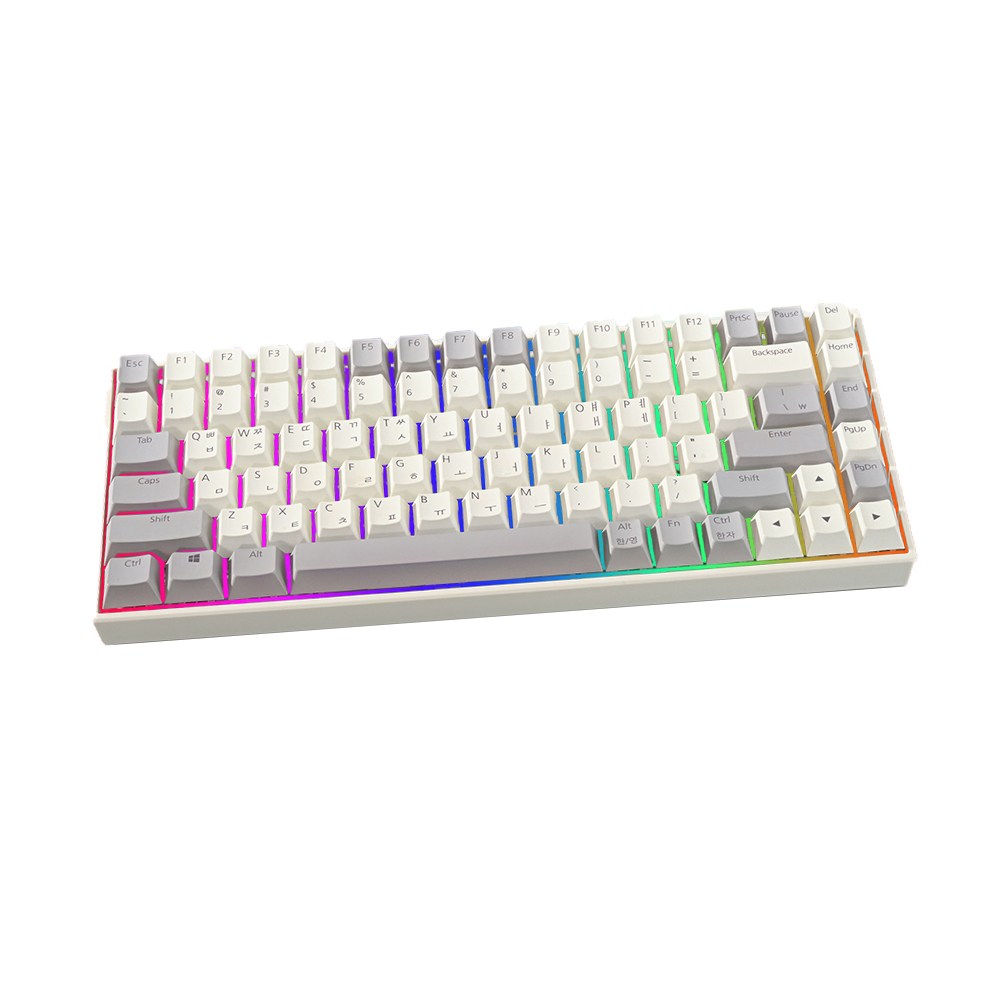 에코비 84키 RGB 레트로 디자인 3모드 유선 무선 블루투스 기계식 키보드, 퍼플축, B-KB250116YK84, 베이지 79,000원
