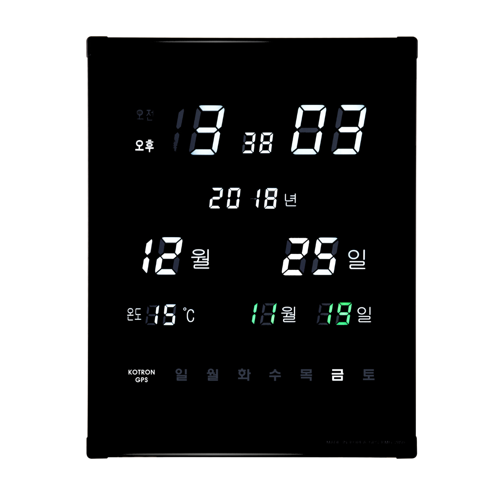 디지털 LED 벽시계 온습도 표시 대형 GPS 위성 전파수신 자동 벽시계 KMG-3320, 기본 145,000원