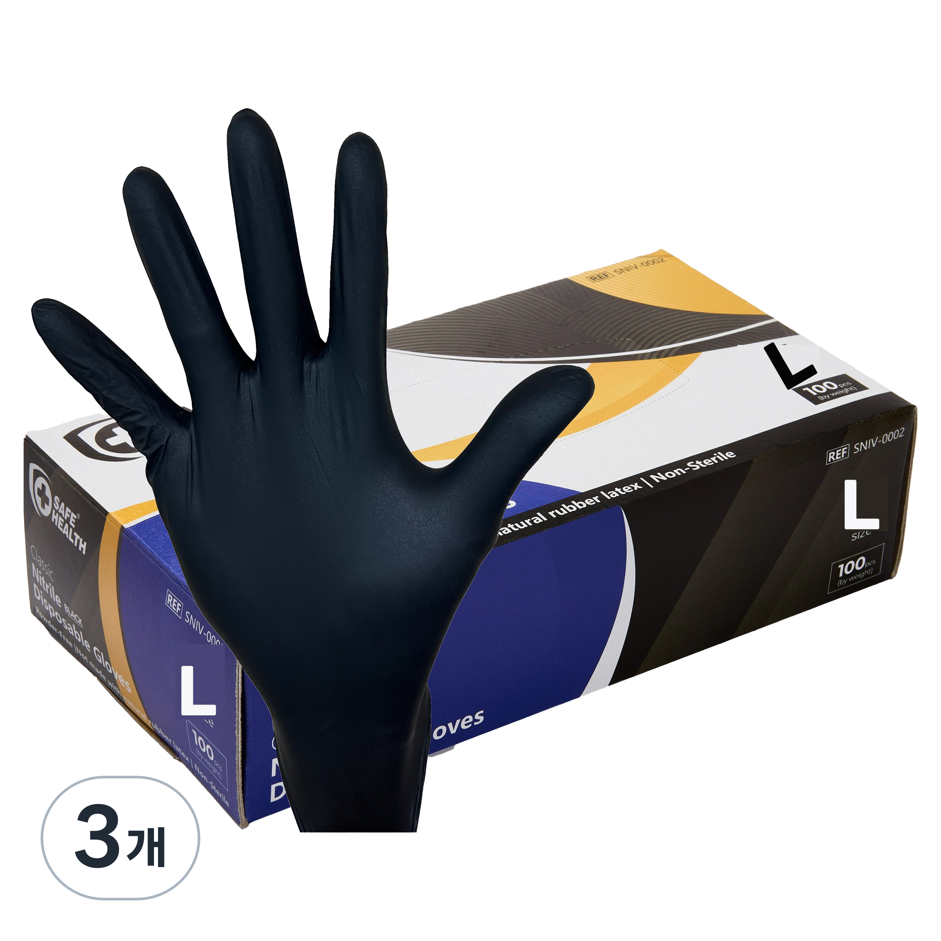 세이프헬스 니트릴장갑 100p, 블랙, 대(L), 3개 25,260원
