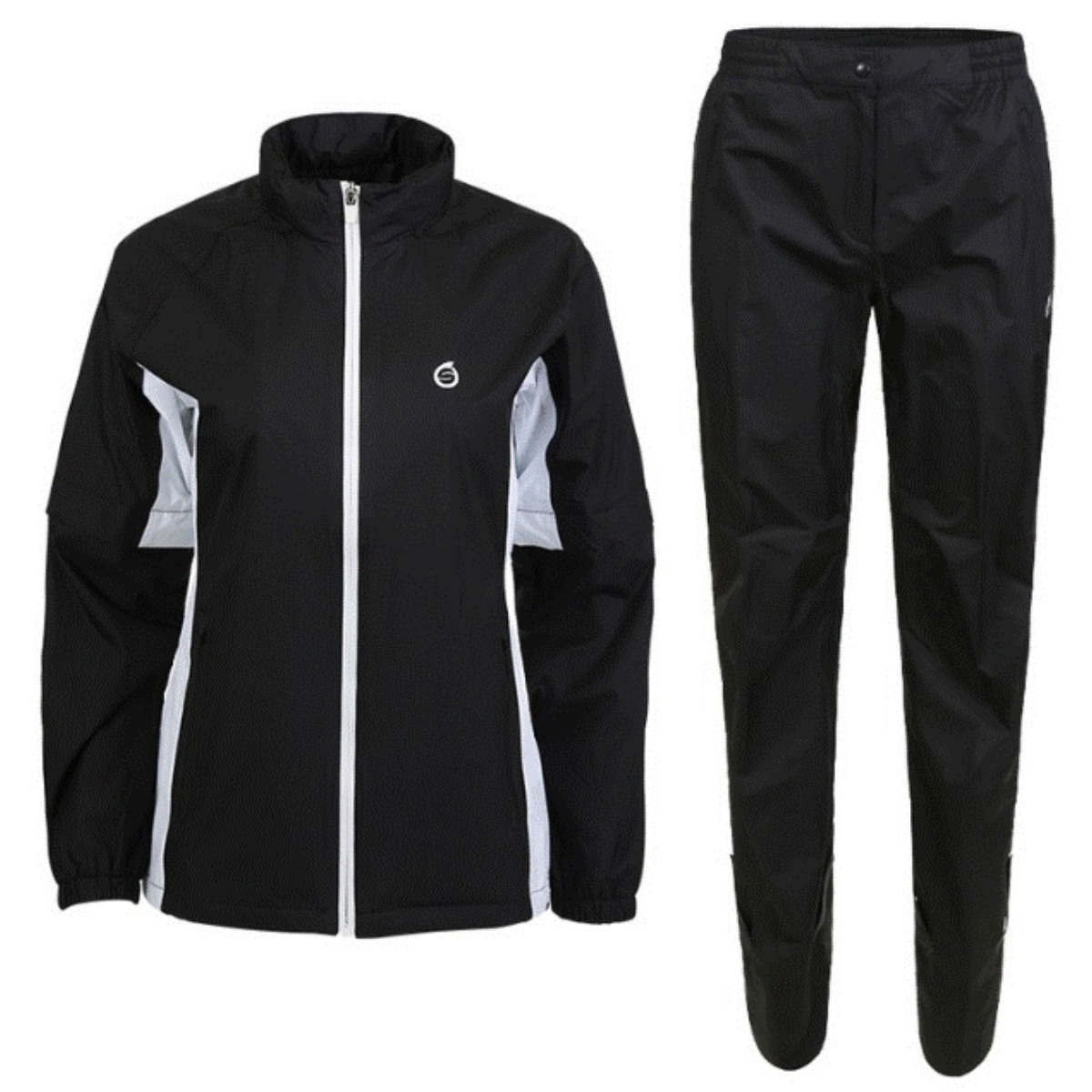 선덜랜드 여성 배색블럭 골프 레인웨어/비옷 상/하의세트 - 16252RW29, 블랙 149,000원