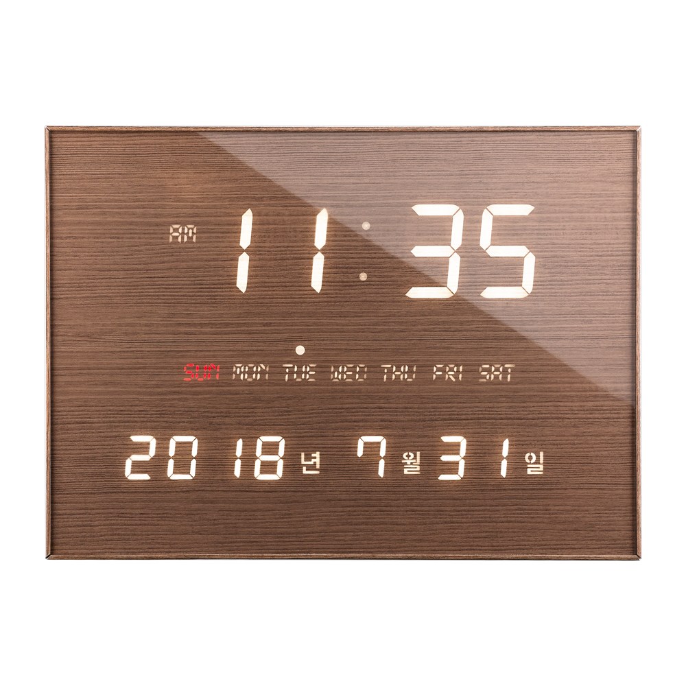 루나리스 FM수신 LED 디지털 전자벽시계 전파벽시계, 월넛브라운(3m연장케이블추가) 145,000원