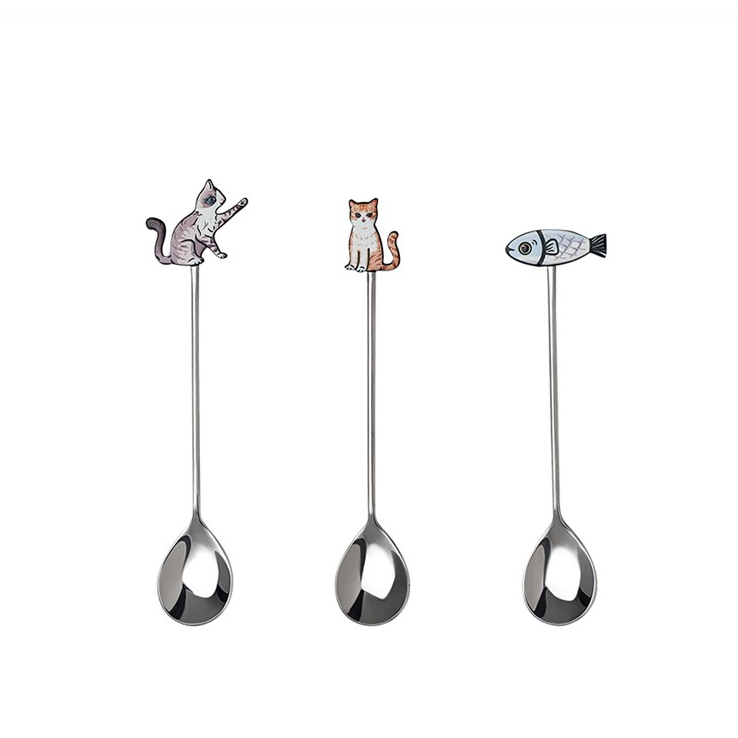 보라 고양이 티스푼 3P 세트, 3개, 현재가 7,950원