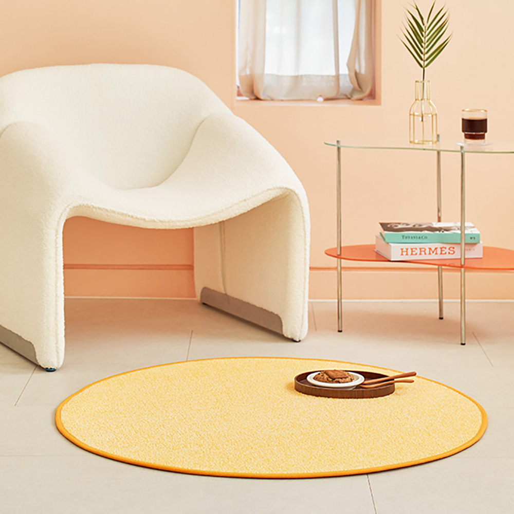 스칸디앤홈 관리쉬운 크림투톤 단모 러그 워셔블 거실 카페트 원형 53,260원