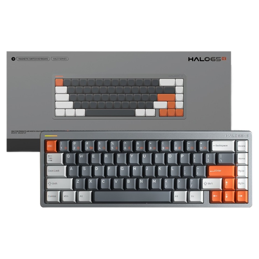 누피 Halo65 HE 래피드 트리거 게이밍 기계식 유선 텐키리스 키보드, 마그네틱축(자석축), Halo65 HE Magnetic Coral, 스페이스 그레이 159,000원