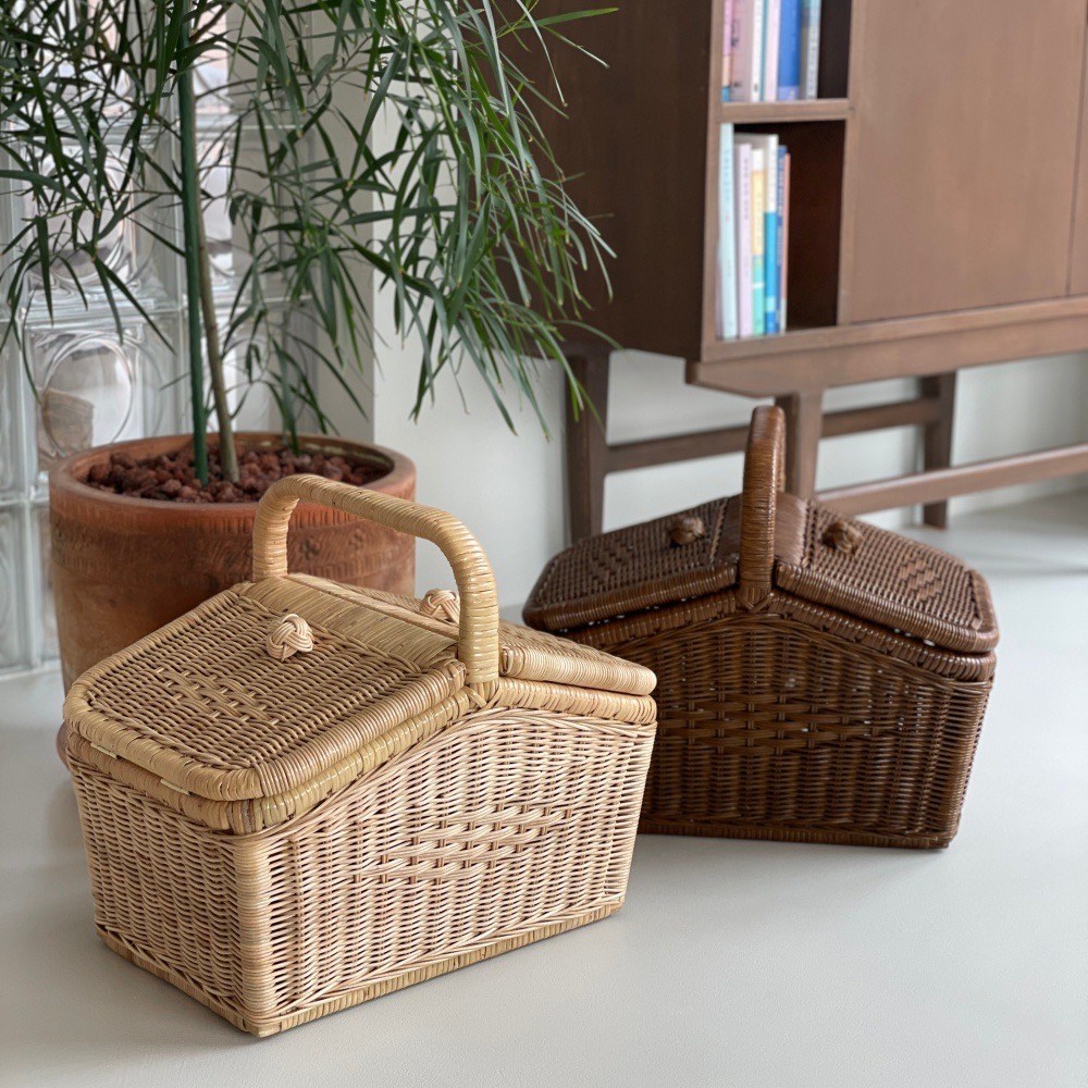 클래식 라탄바구니 라틴 대형 라탄피크닉바구니 M 74,000원