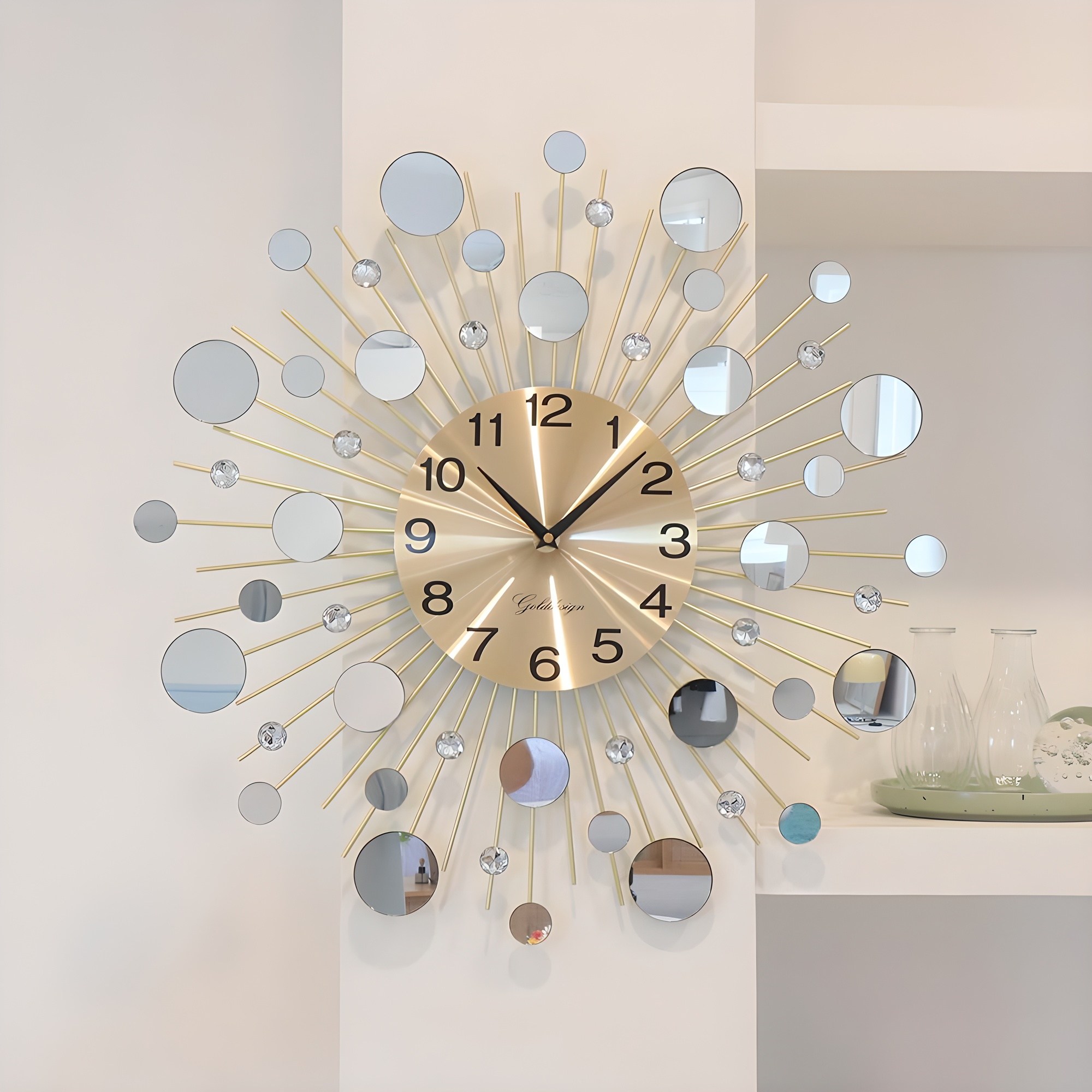 골드디자인 골드 무소음 인테리어 벽시계, 무소음 벽시계 66,900원